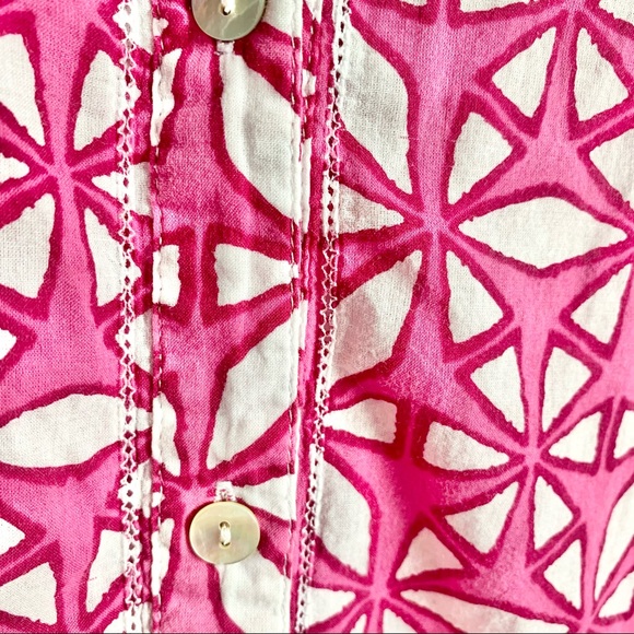 Chicos Pink & White Geometric pattern - Picture 3 of 9